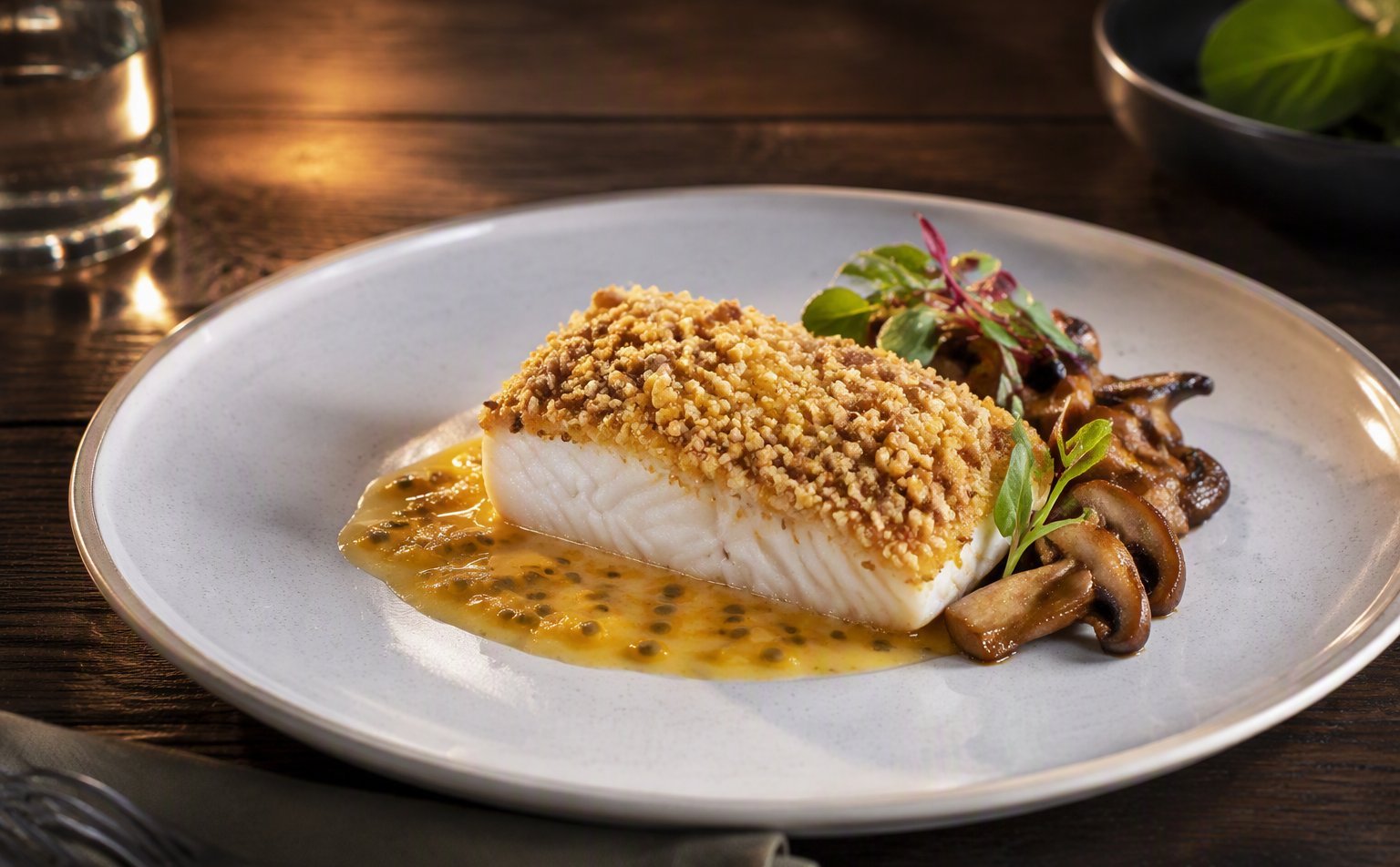 Fresh Hawaiian catch with lilikoi reduction prepared and served as the sun set over Wailea